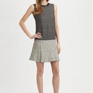 Diane von Furstenberg black cream tweed Aida dress size 4